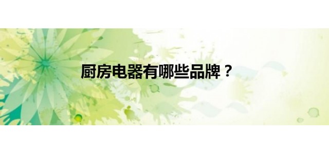 廚房電器有哪些品牌？